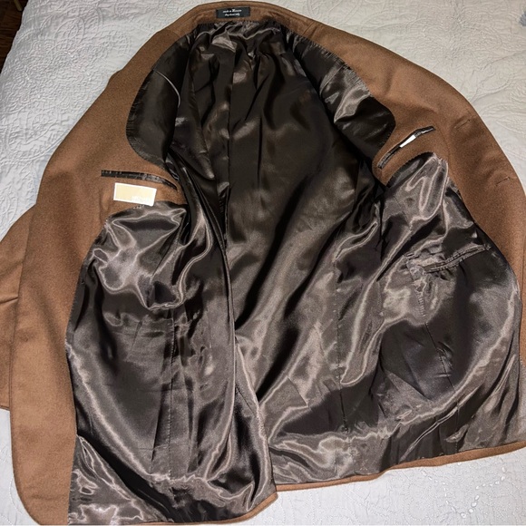 Michael Kors Trench Coat 40 L Brown Wool Blend - Picture 7 of 11